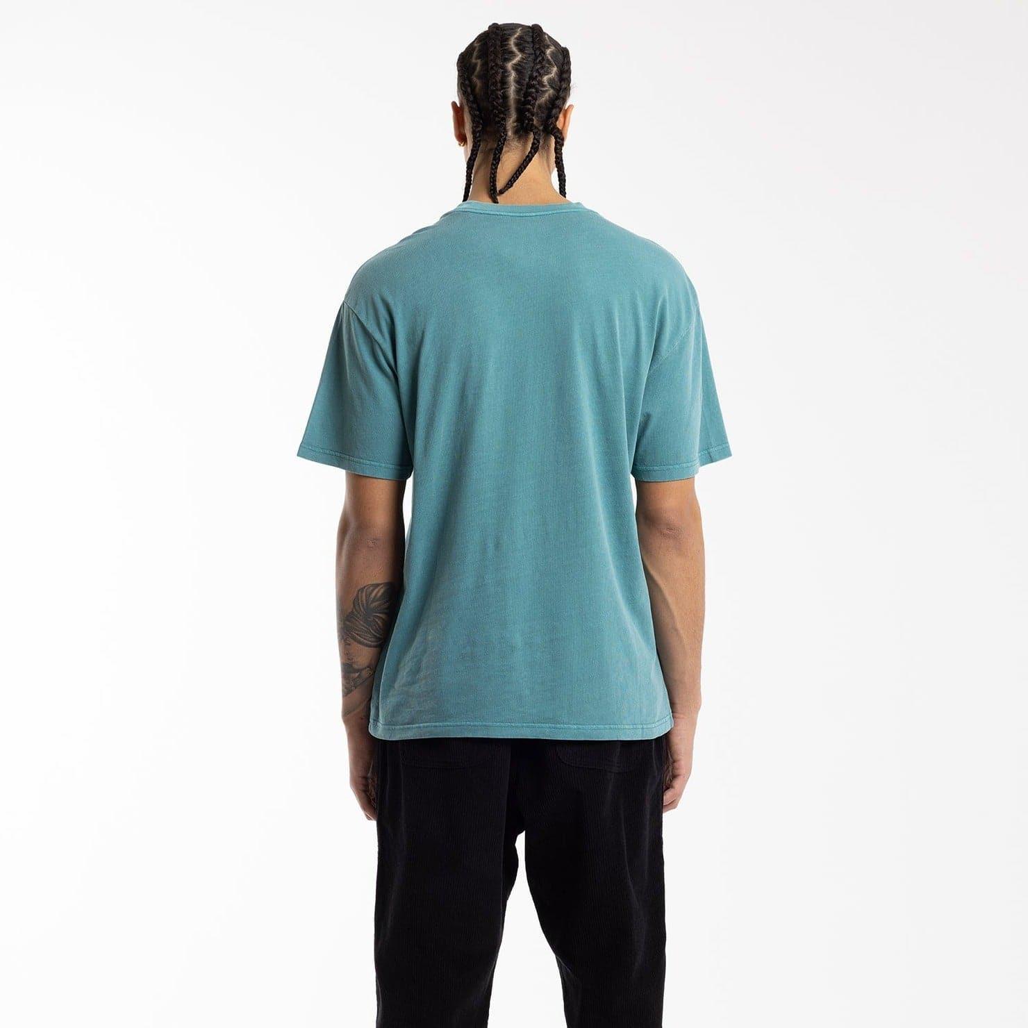 Mitchell And Ness T-Shirts Charlotte Hornets Mitchell & Ness NBA Beveled Vintage T-Shirt - Faded Teal