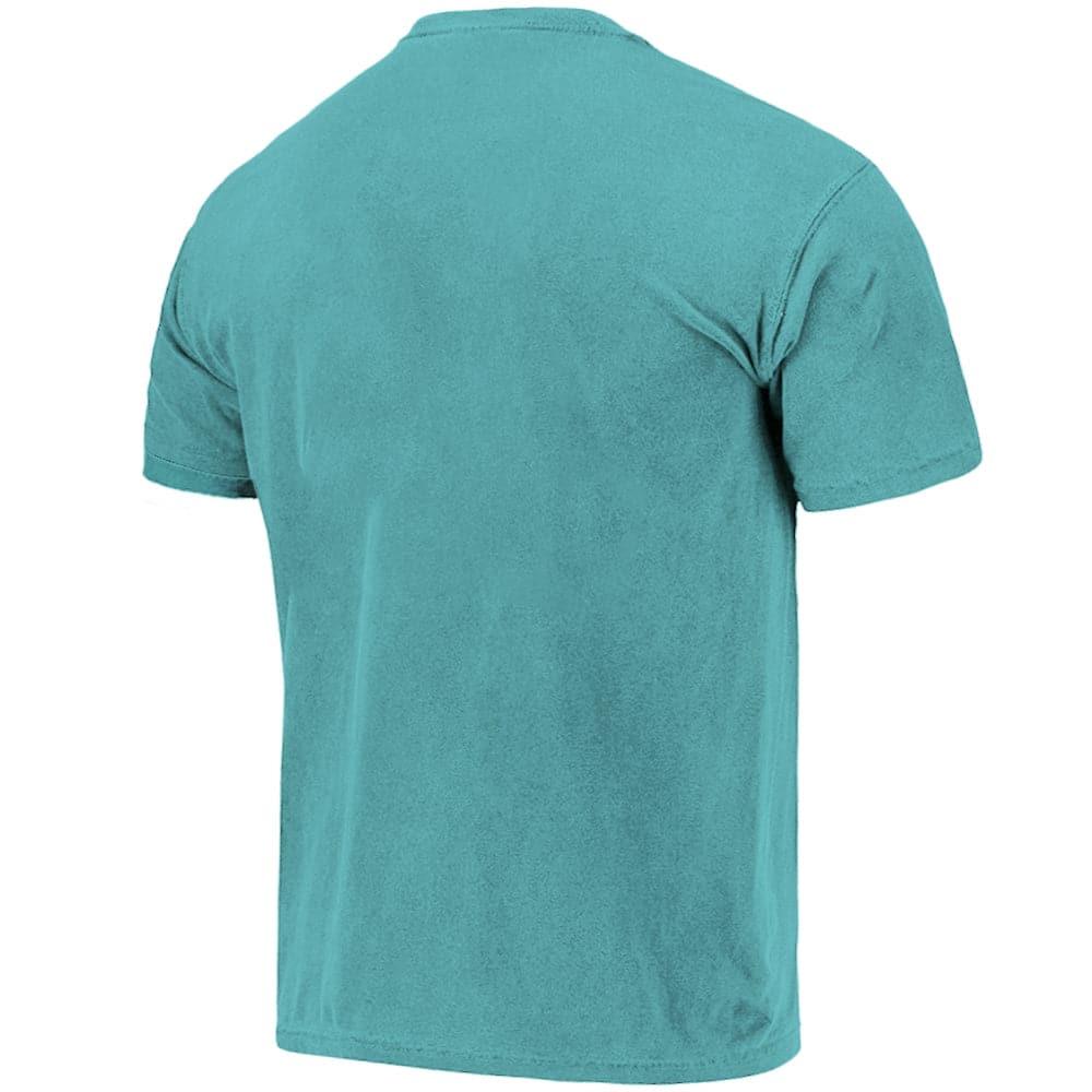 Mitchell And Ness T-Shirts Charlotte Hornets Mitchell & Ness NBA Beveled Vintage T-Shirt - Faded Teal