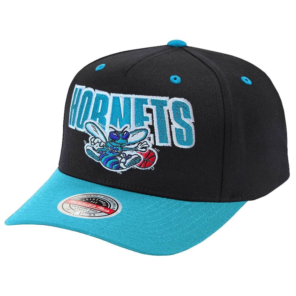 Mitchell And Ness Caps Charlotte Hornets Mitchell & Ness NBA Flashback Classic Red Snapback Hat - Black