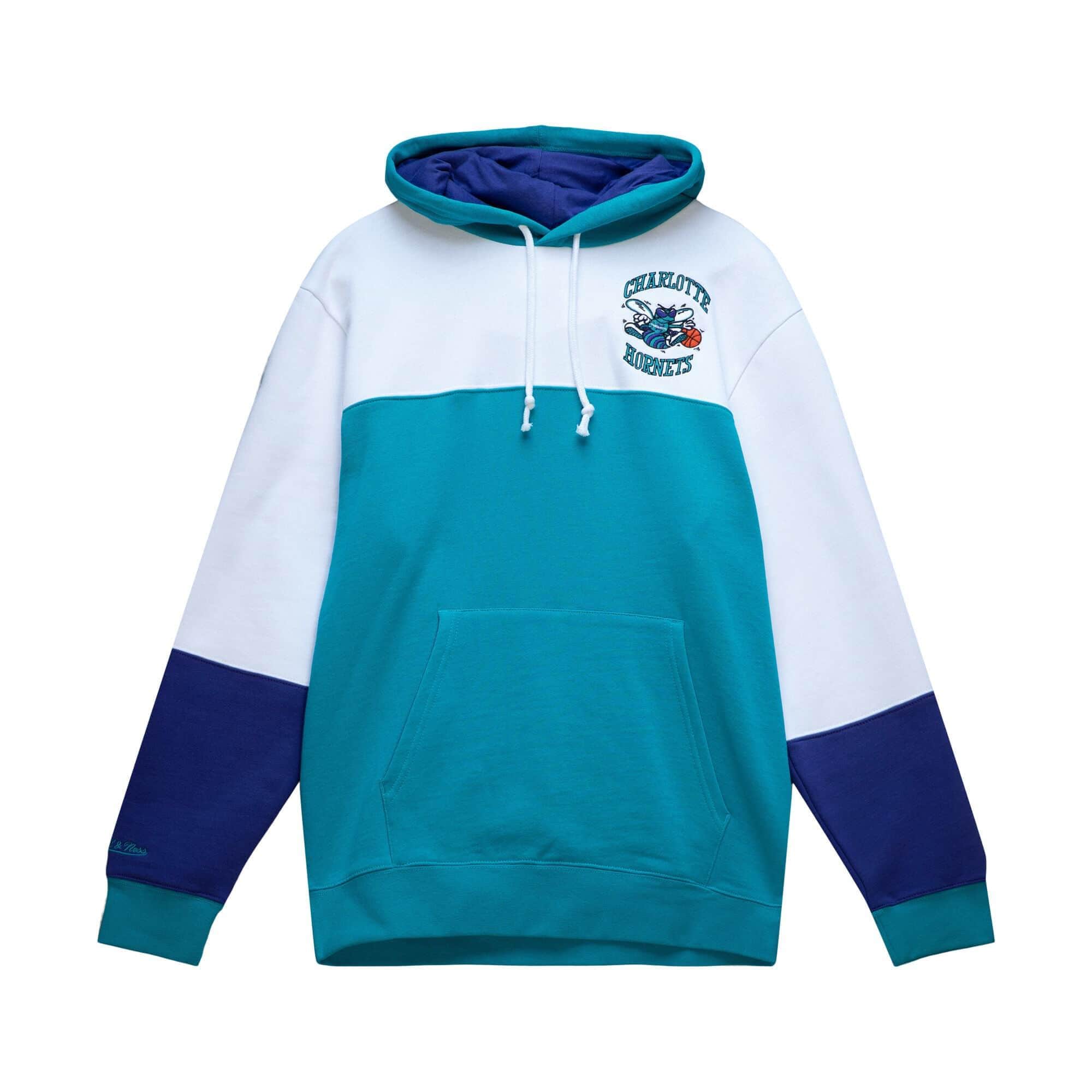 Mitchell And Ness Jumpers Charlotte Hornets Mitchell & Ness NBA Fusion Fleece 2.0 Hoodie Jumper - Teal