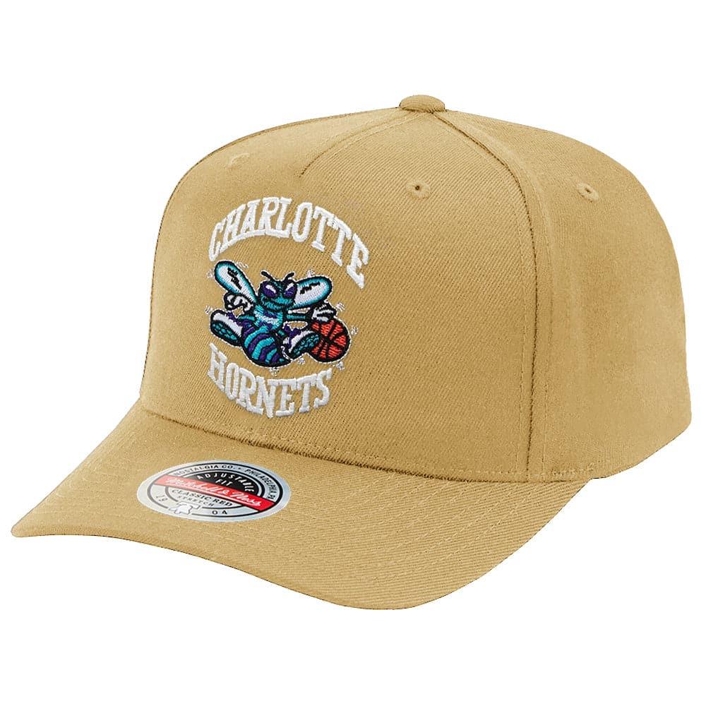 Mitchell And Ness Caps Charlotte Hornets Mitchell & Ness NBA HWC Classic Red Snapback Hat - Camel