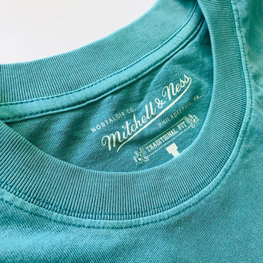 Mitchell And Ness T-Shirts Charlotte Hornets Mitchell & Ness NBA HWC Scribble Vintage T-Shirt - Faded Aqua