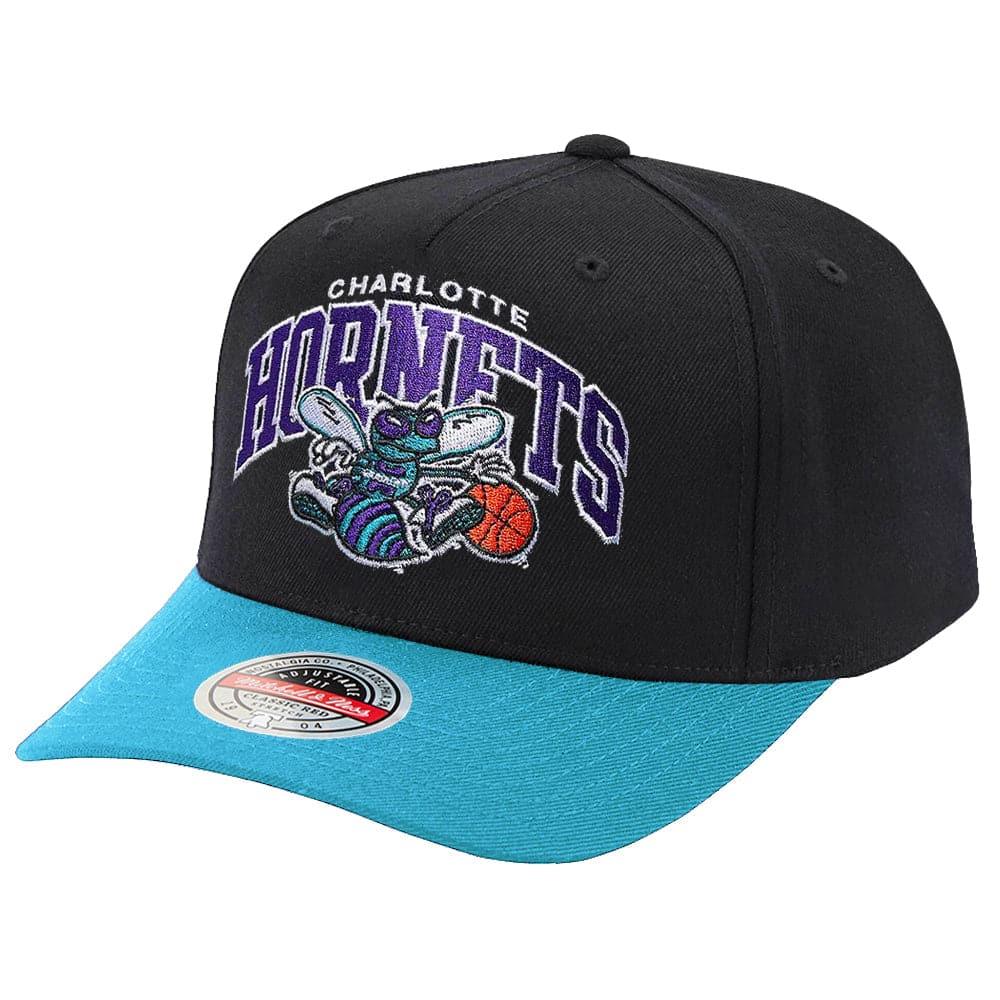 Mitchell And Ness Caps Charlotte Hornets Mitchell & Ness NBA HWC Team Arch Pro Crown Snapback Hat - Black