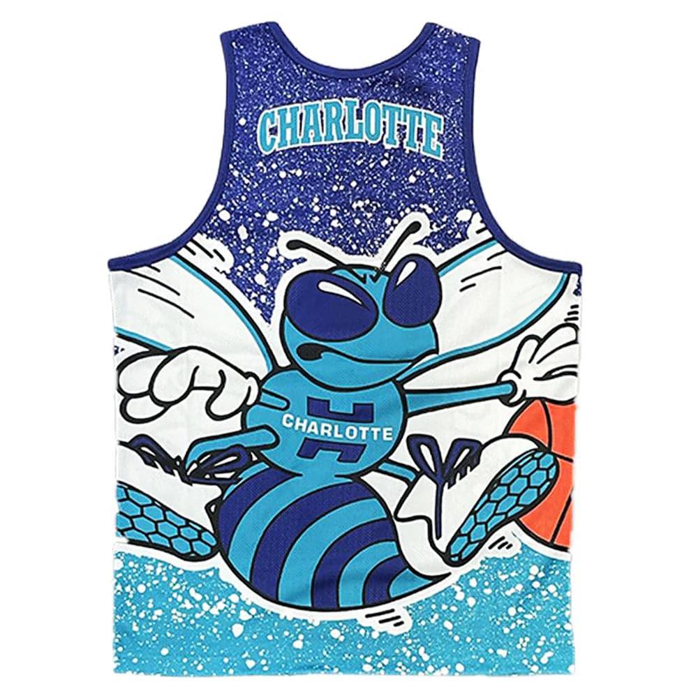 Mitchell And Ness T-Shirts Charlotte Hornets Mitchell & Ness NBA Jumbotron Subliminated Tank Top