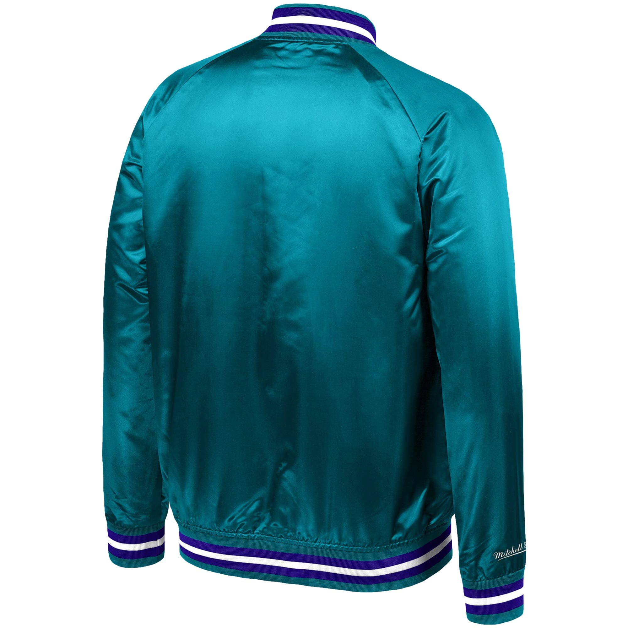 Mitchell And Ness Jackets Charlotte Hornets Mitchell & Ness NBA Lightweight HWC Satin Jacket - Teal
