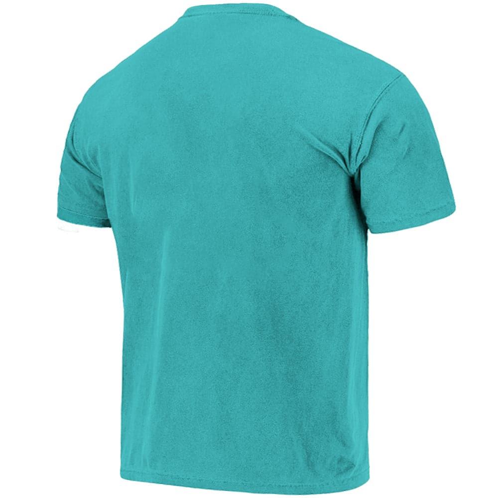 Mitchell And Ness T-Shirts Charlotte Hornets Mitchell & Ness NBA Metallic Shadow Vintage T-Shirt - Faded Teal