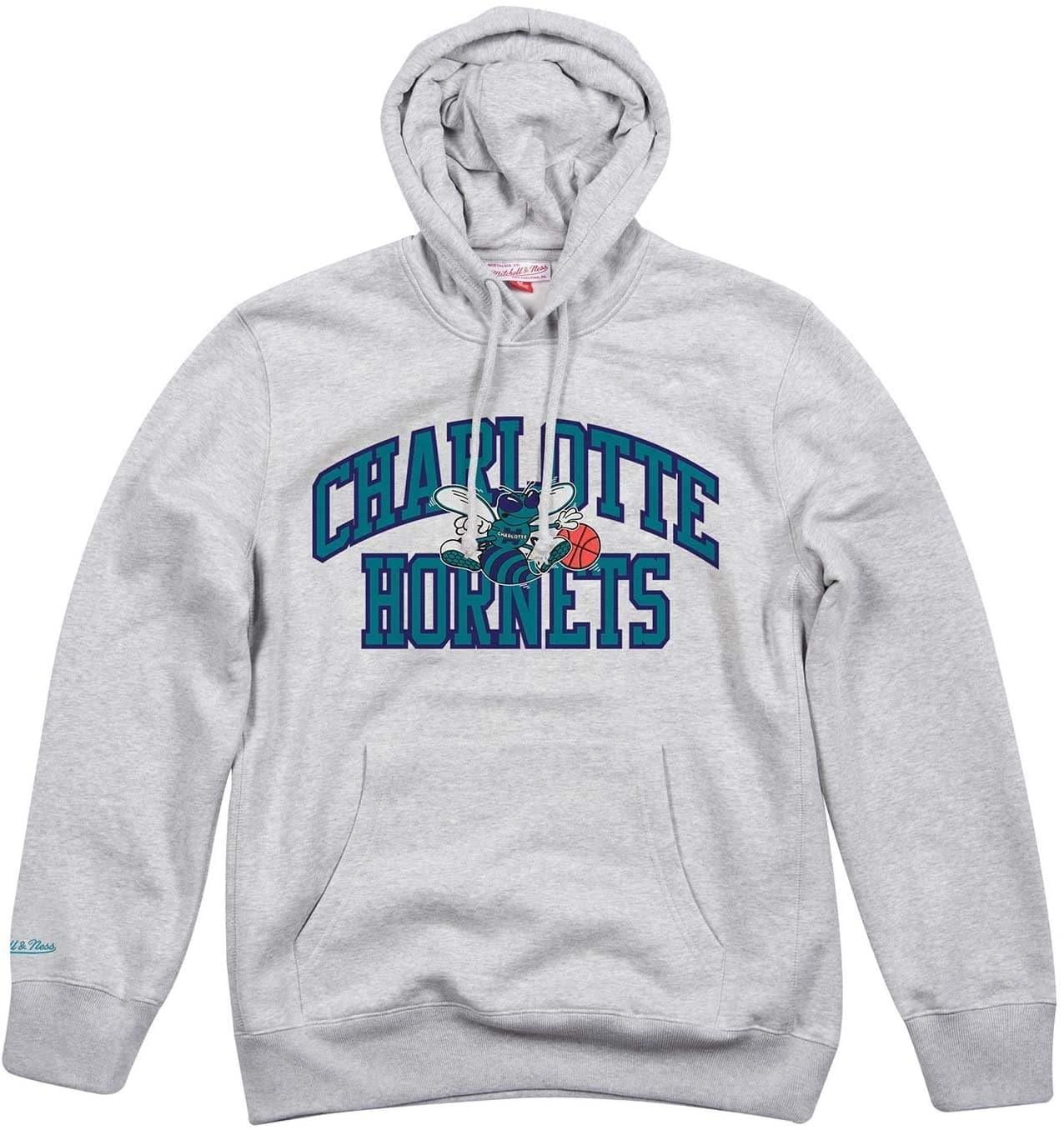 Mitchell And Ness Jumpers Charlotte Hornets Mitchell & Ness NBA Playoff Win Hoodie Jumper - Grey