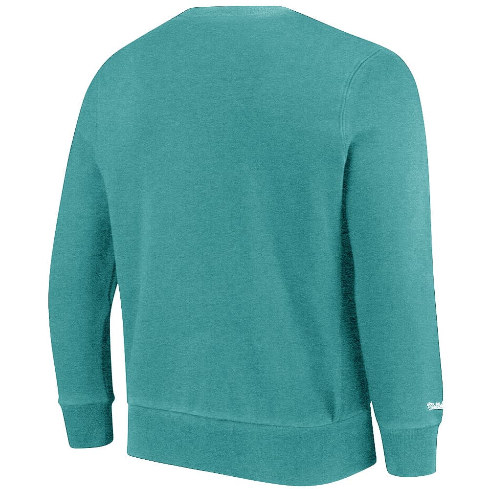 Mitchell And Ness Jumpers Charlotte Hornets Mitchell & Ness NBA Stadium Logo Vintage Crew Jumper - Faded Aqua