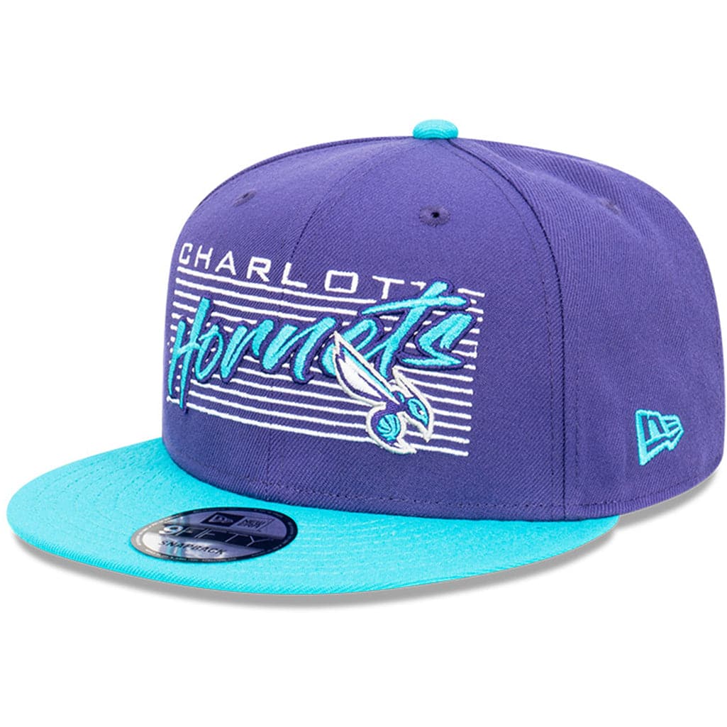 New Era Caps Charlotte Hornets New Era NBA Retro Script 9FIFTY Snapback Hat - Purple
