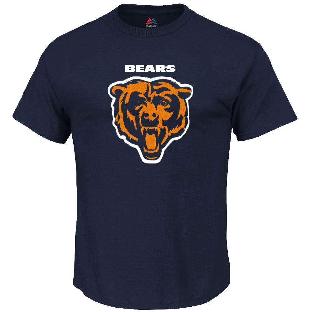 Majestic Athletic T-Shirts Chicago Bears Majestic NFL Critical Victory T-Shirt - Navy