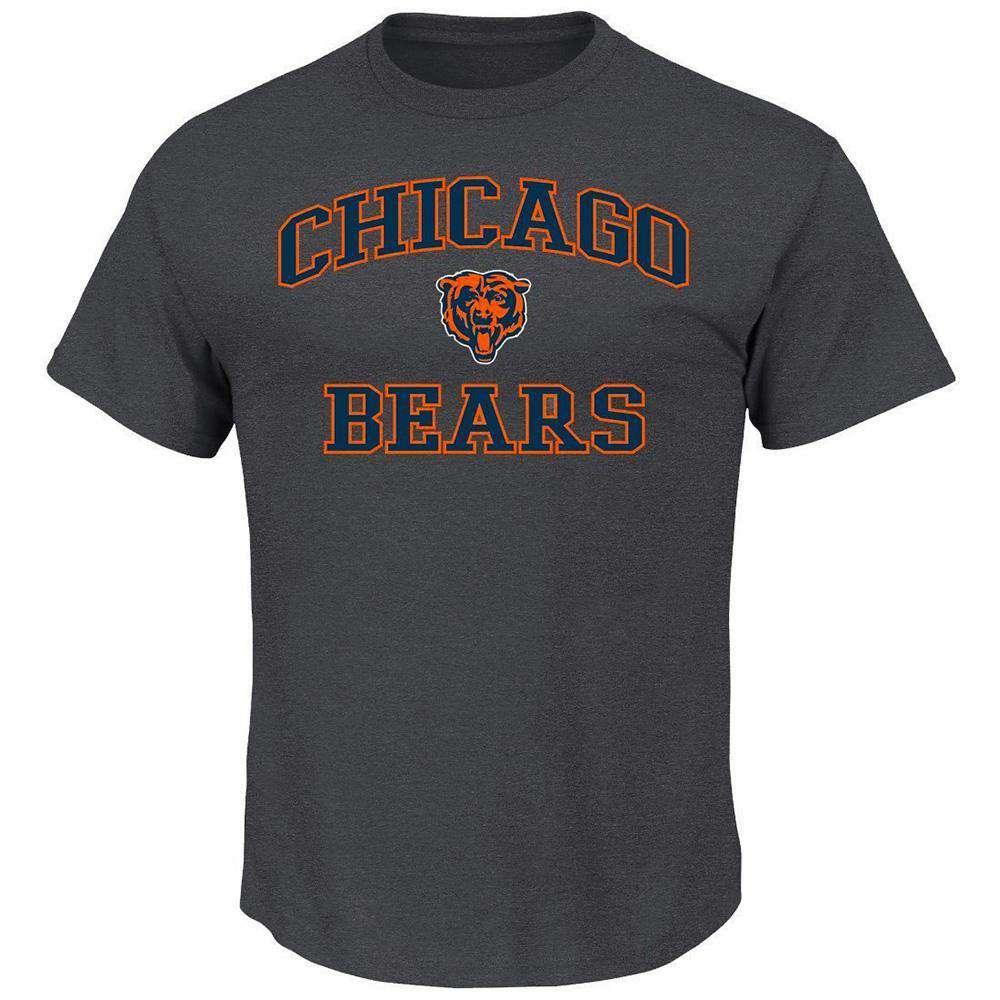 Majestic Athletic T-Shirts Chicago Bears Majestic NFL Heart & Soul T-Shirt - Charcoal