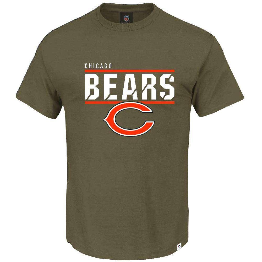Majestic Athletic T-Shirts Chicago Bears Majestic NFL Team Flex T-Shirt - Army
