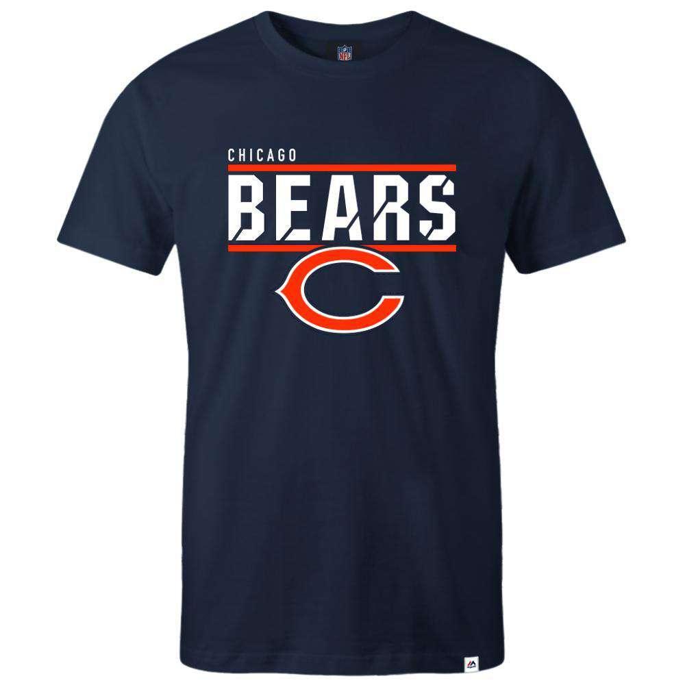 Majestic Athletic T-Shirts Chicago Bears Majestic NFL Team Flex T-Shirt - Navy