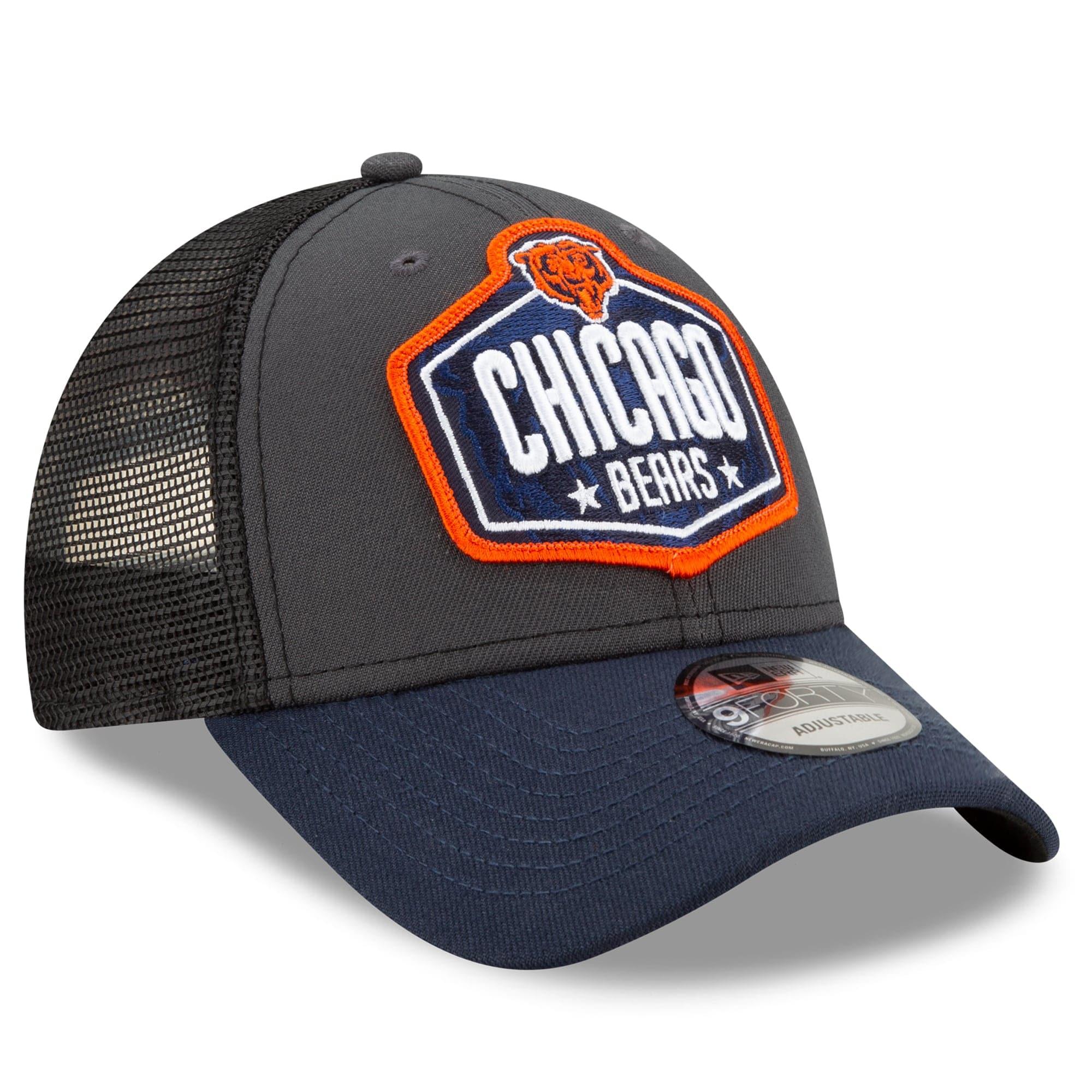 New Era Caps Chicago Bears New Era 2021 NFL Draft 9FORTY Snapback Curve Hat - Graphite