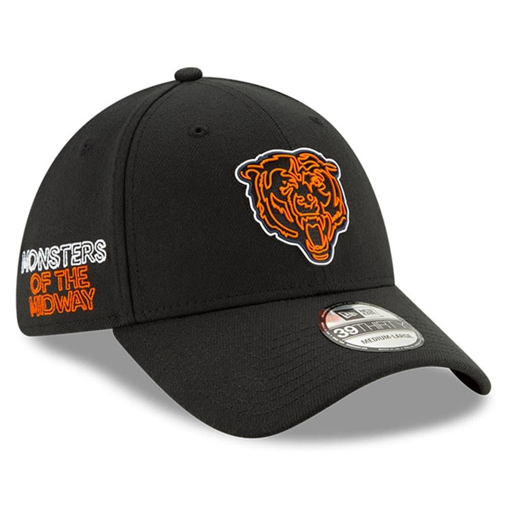 New Era Caps Chicago Bears New Era NFL 2020 Draft 39THIRTY Flex Fit Curve Hat - Black