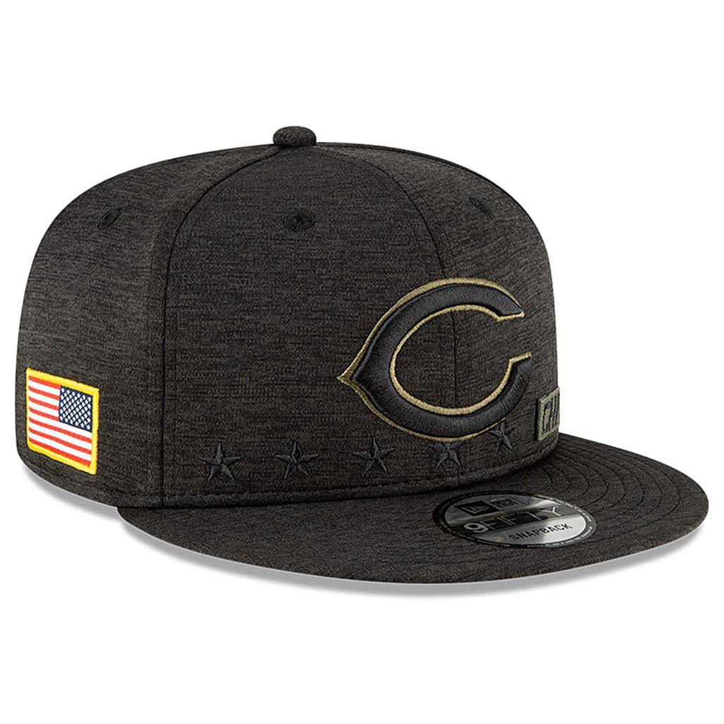 New Era Caps Chicago Bears New Era NFL 2020 Salute To Service 9FIFTY Snapback Hat - Black