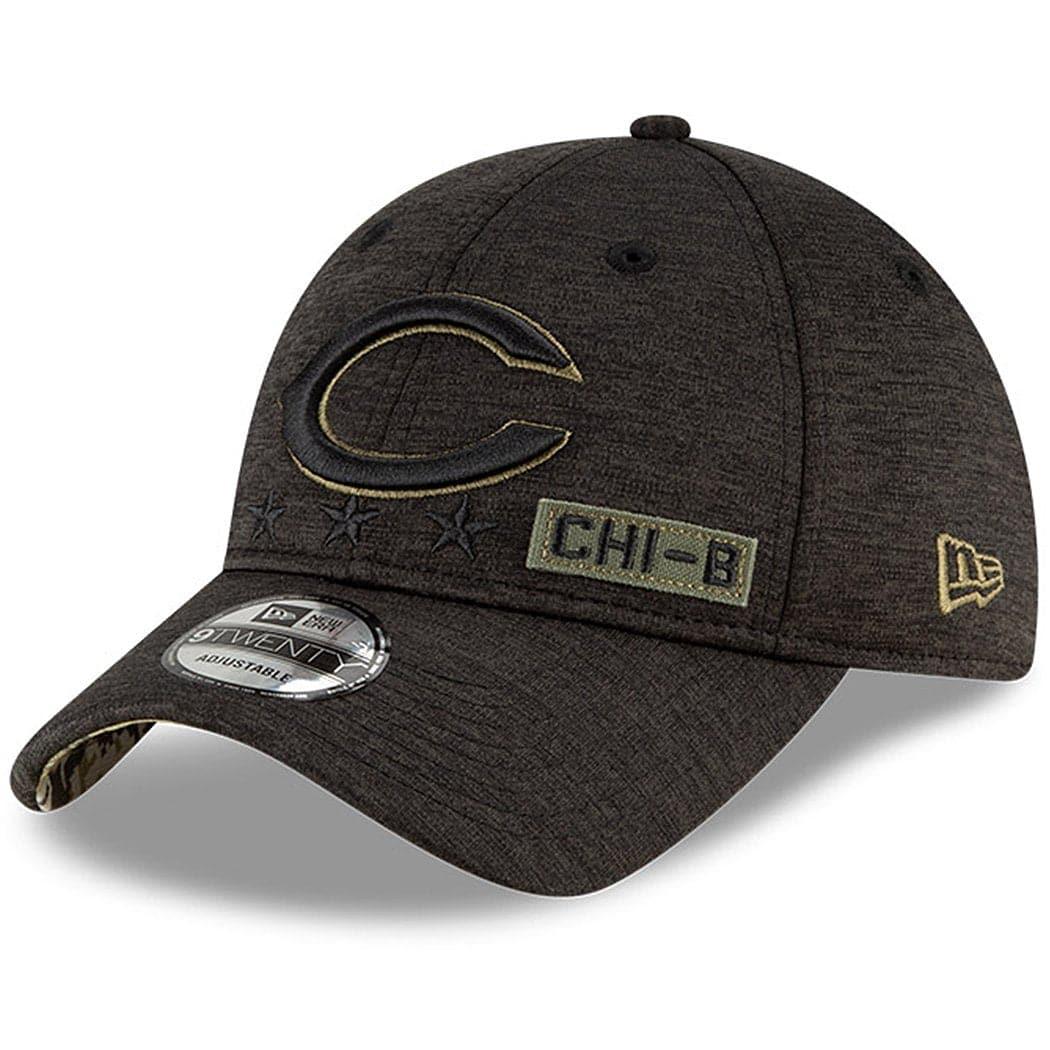 New Era Caps Chicago Bears New Era NFL 2020 Salute To Service 9TWENTY Curve Hat - Black