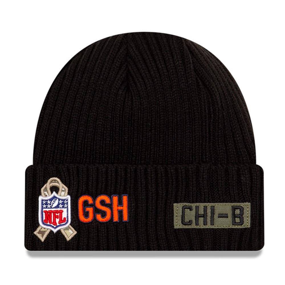 New Era Beanies Chicago Bears New Era NFL 2020 Salute To Service Cuffed Knit Beanie - Black