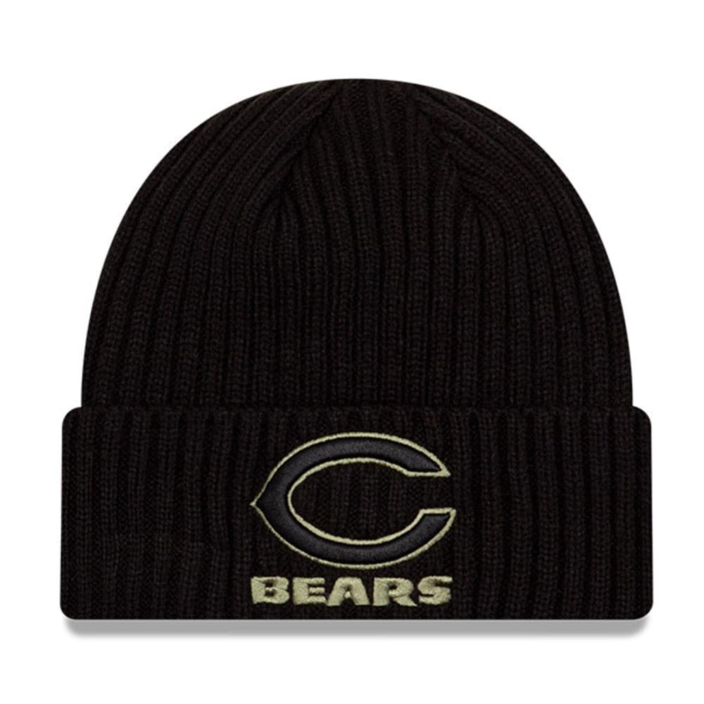 New Era Beanies Chicago Bears New Era NFL 2020 Salute To Service Cuffed Knit Beanie - Black