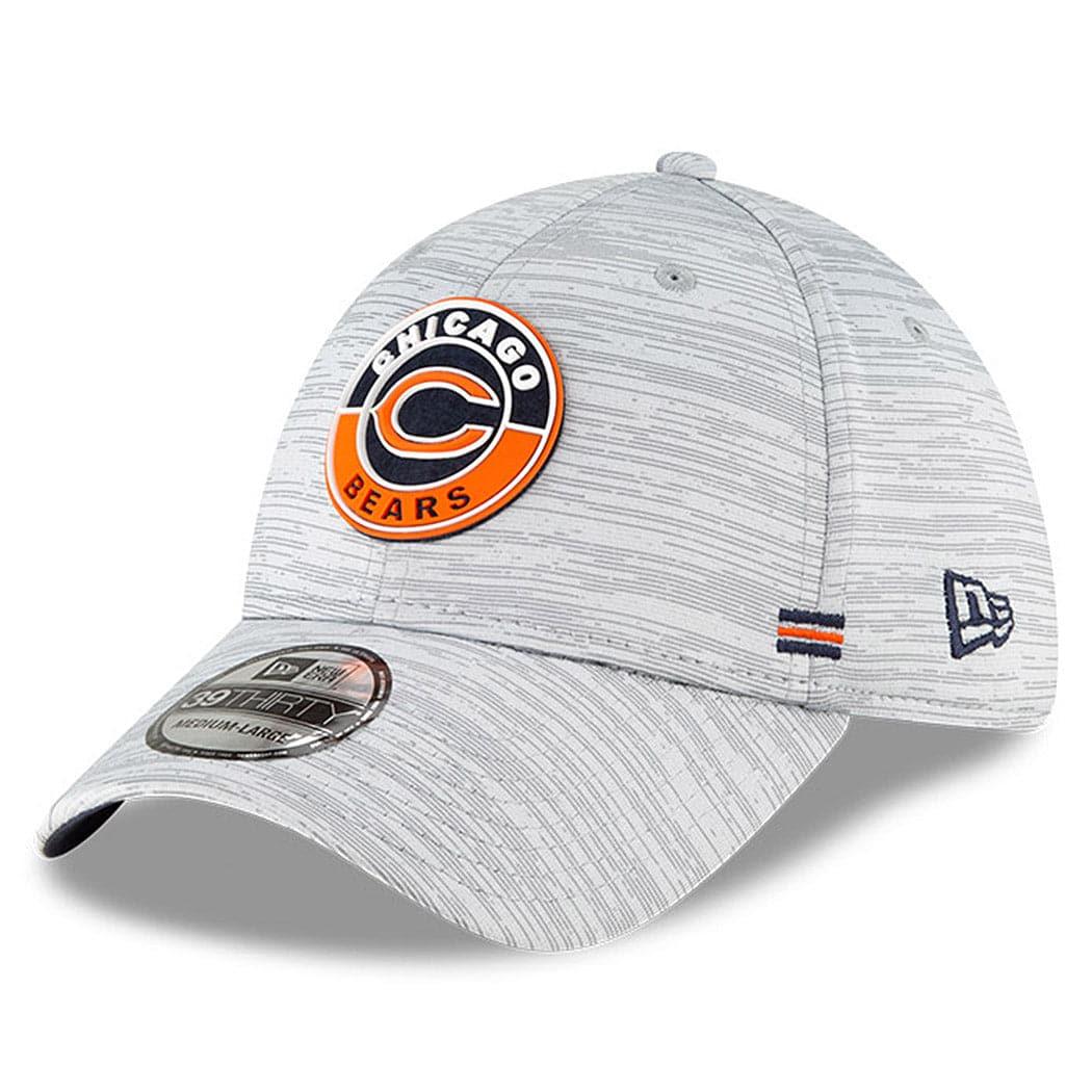 New Era Caps Chicago Bears New Era NFL 2020 Sideline 39THIRTY Flex Fit Curve Hat - Grey
