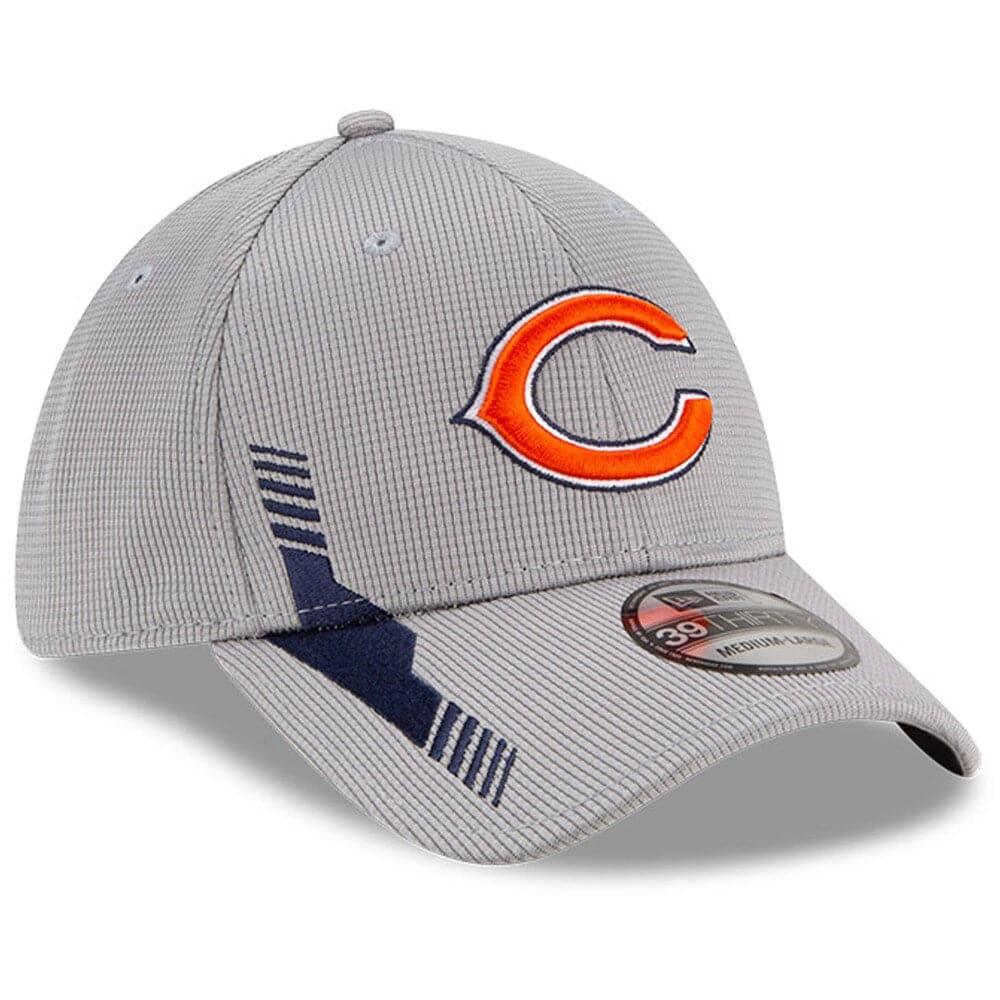 New Era Caps Chicago Bears New Era NFL 2021 Sideline Home 39THIRTY Flex Fit Hat - Grey
