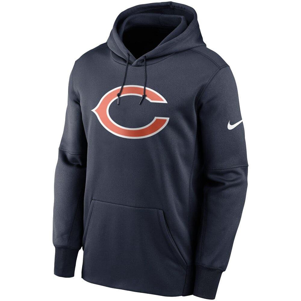 Nike Jumpers Chicago Bears Nike NFL Prime Logo Therma Hoodie Jumper - Navy