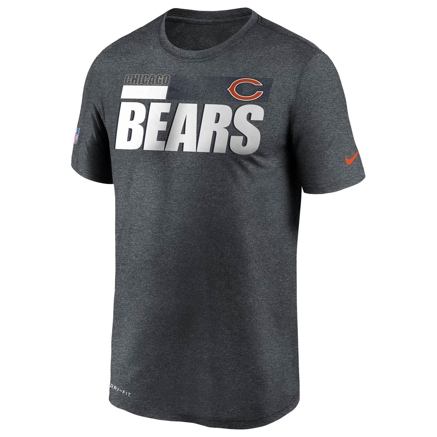 Nike T-Shirts Chicago Bears Nike NFL Team Name Sideline Legend Performance T-Shirt - Charcoal Heather