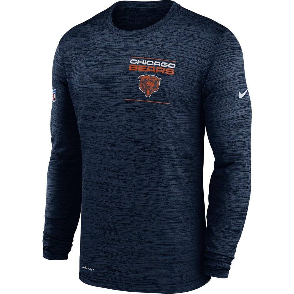 Nike T-Shirts Chicago Bears Nike NFL Velocity Sideline Performance Long Sleeve T-Shirt - Navy
