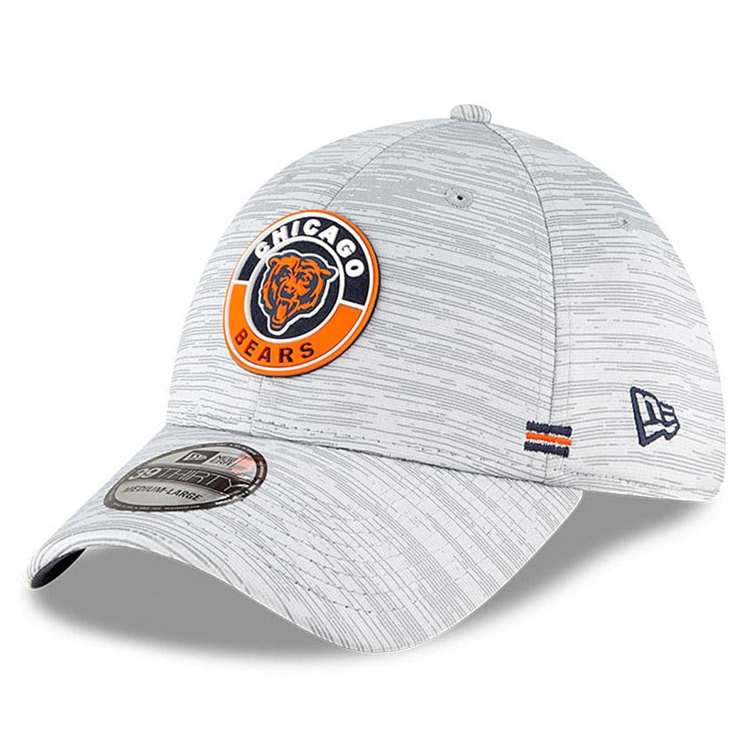 New Era Caps Chicago Bears Throwback New Era NFL 2020 Sideline 39THIRTY Flex Fit Curve Hat - Grey
