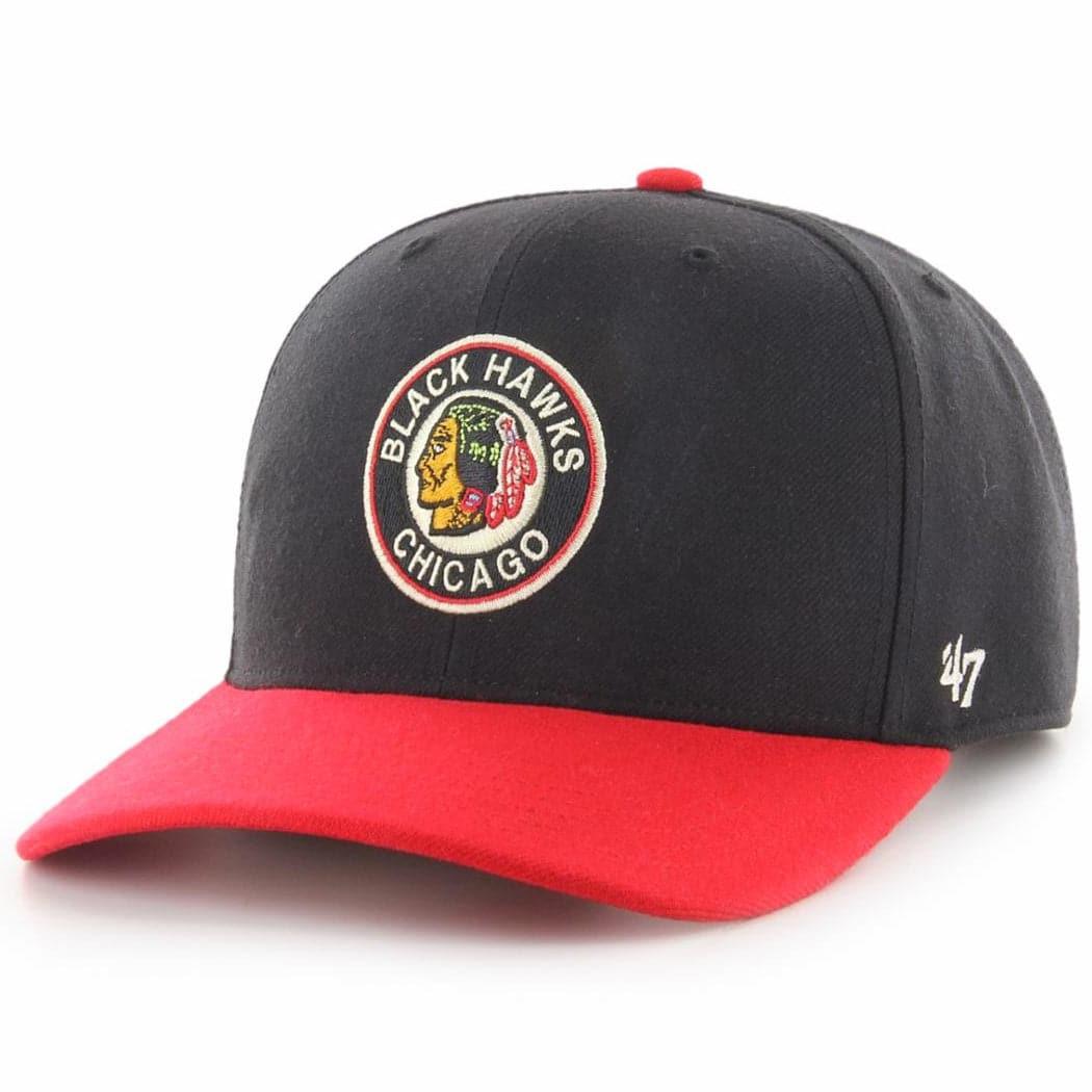47 Brand Caps Chicago Blackhawks ‘47 NHL 2T Vintage MVP DP Pre-Curved Snapback Hat - Black