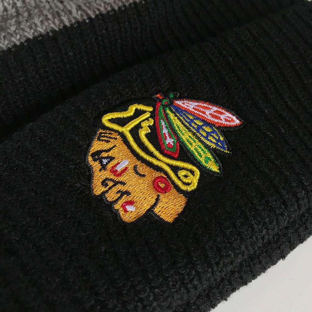 47 Brand Beanies Chicago Blackhawks '47 NHL Backdrop Cuff Knit Beanie - Black