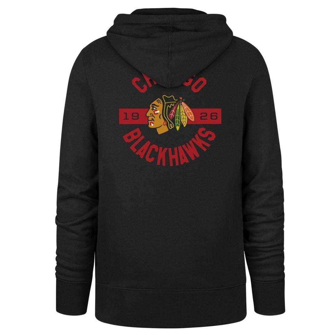 47 Brand Jumpers Chicago Blackhawks '47 NHL Backer Headline Hoodie Jumper - Black