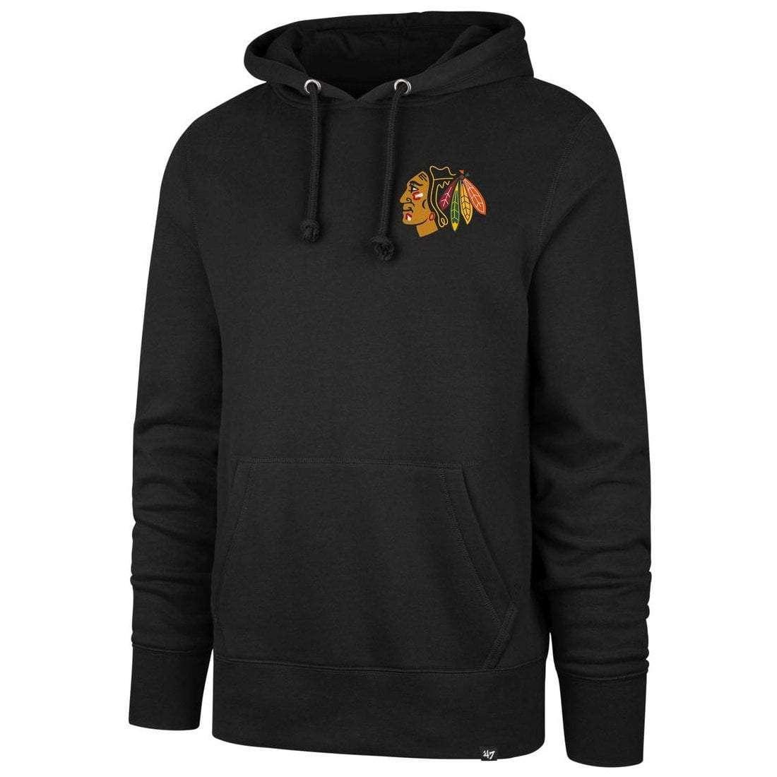 47 Brand Jumpers Chicago Blackhawks '47 NHL Backer Headline Hoodie Jumper - Black