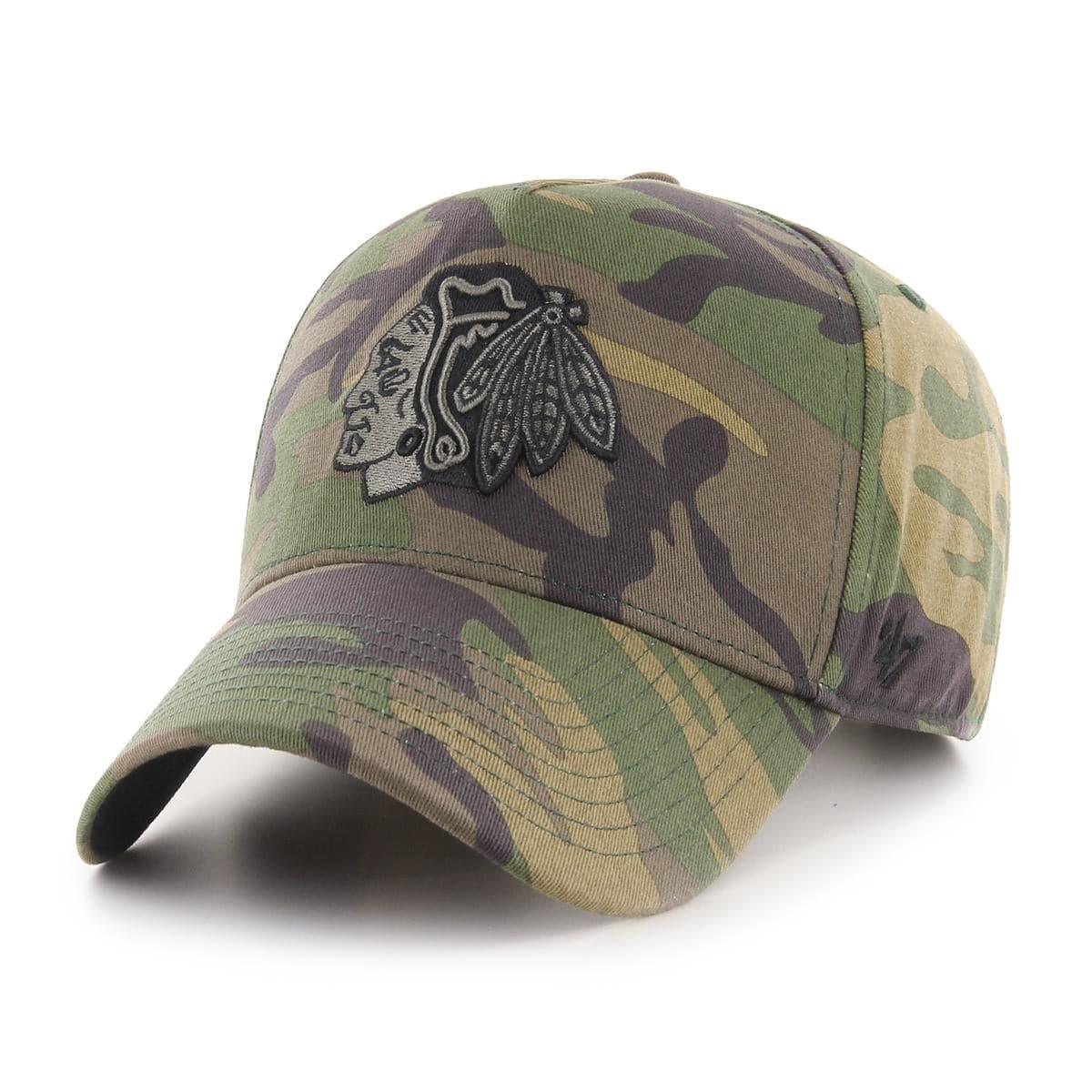 47 Brand Caps Chicago Blackhawks ‘47 NHL Camo Grove MVP DT Pinch Curve Snapback Hat