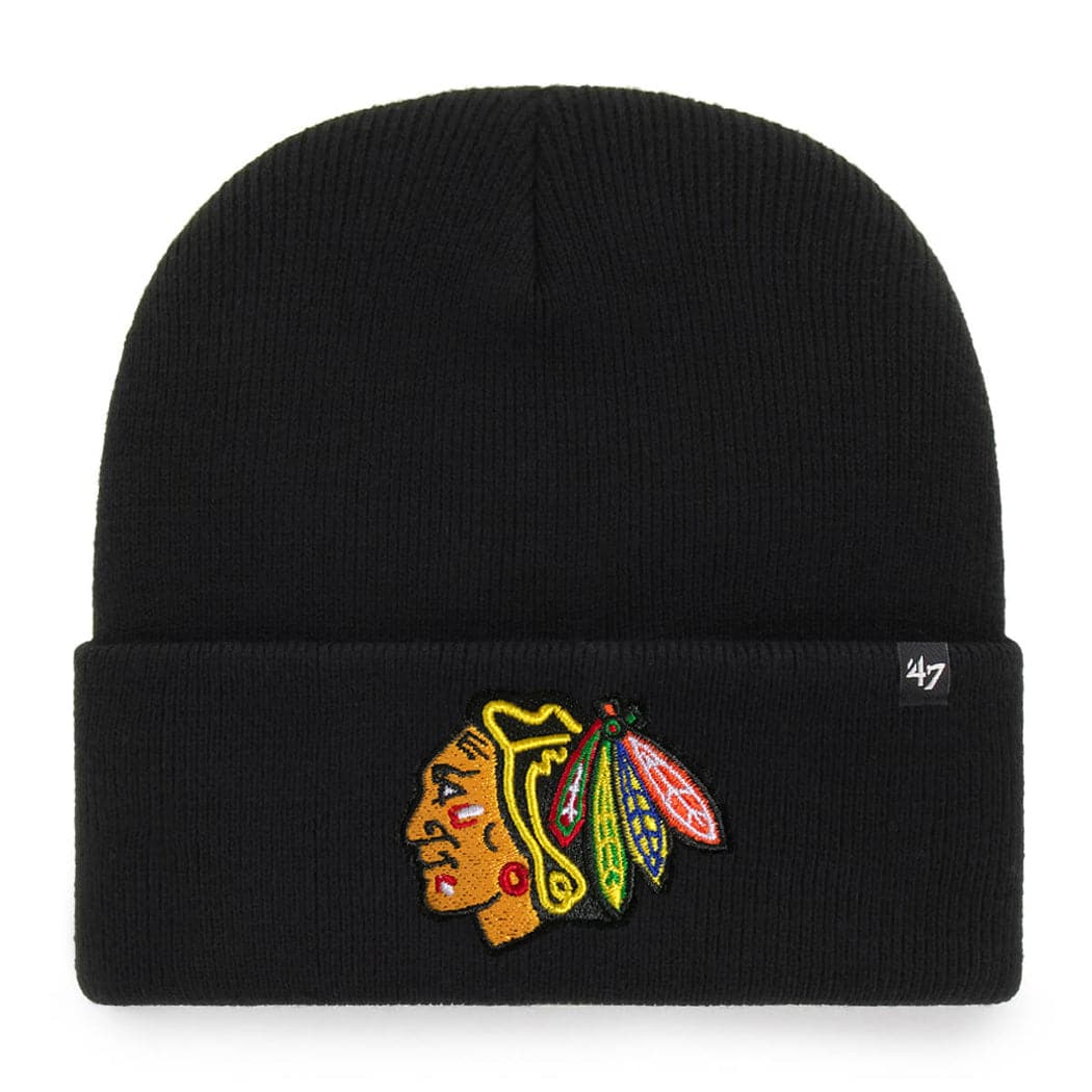 47 Brand Beanies Chicago Blackhawks '47 NHL Haymaker Raised Cuff Knit Beanie - Black