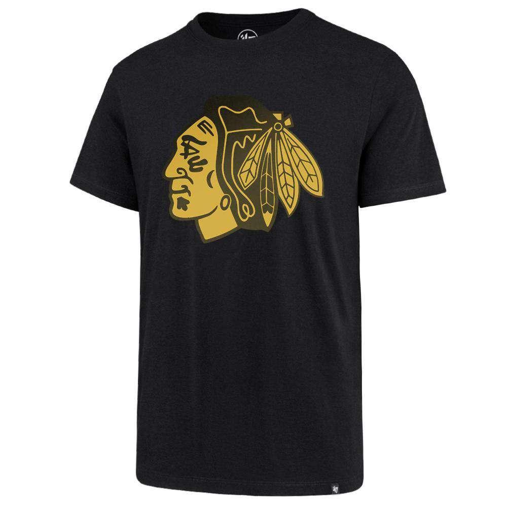 47 Brand T-Shirts XL Chicago Blackhawks '47 NHL Metallic Hook T-Shirt - Black