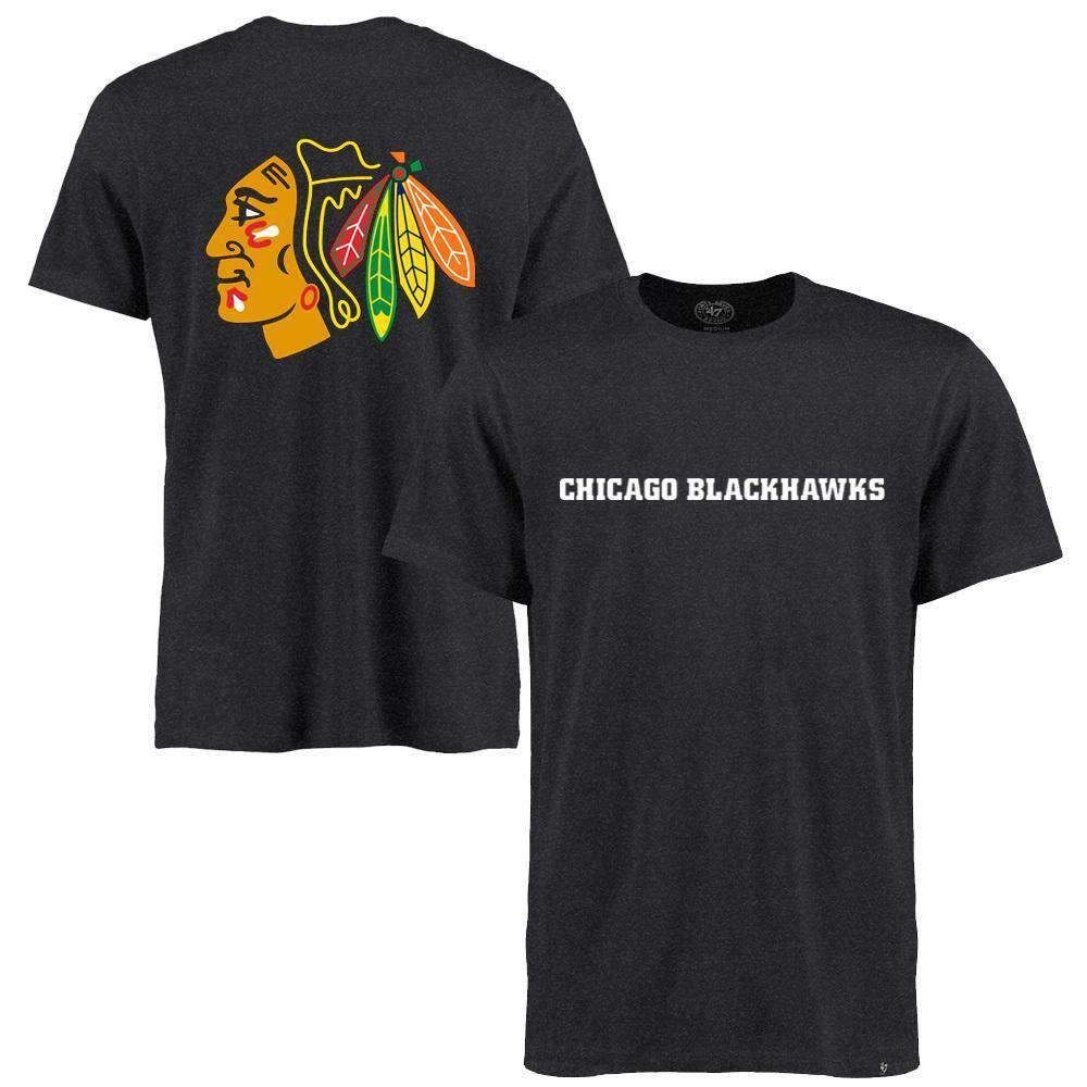 47 Brand T-Shirts S Chicago Blackhawks '47 NHL MVP Club T-Shirt - Charcoal Marle