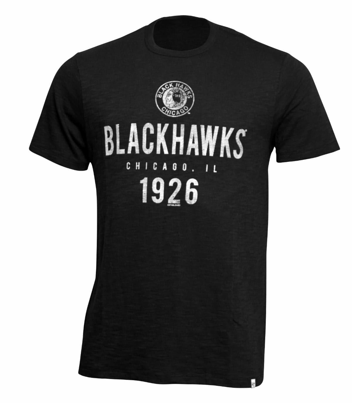 47 Brand T-Shirts Chicago Blackhawks '47 NHL Origin Scrum T-Shirt - Black