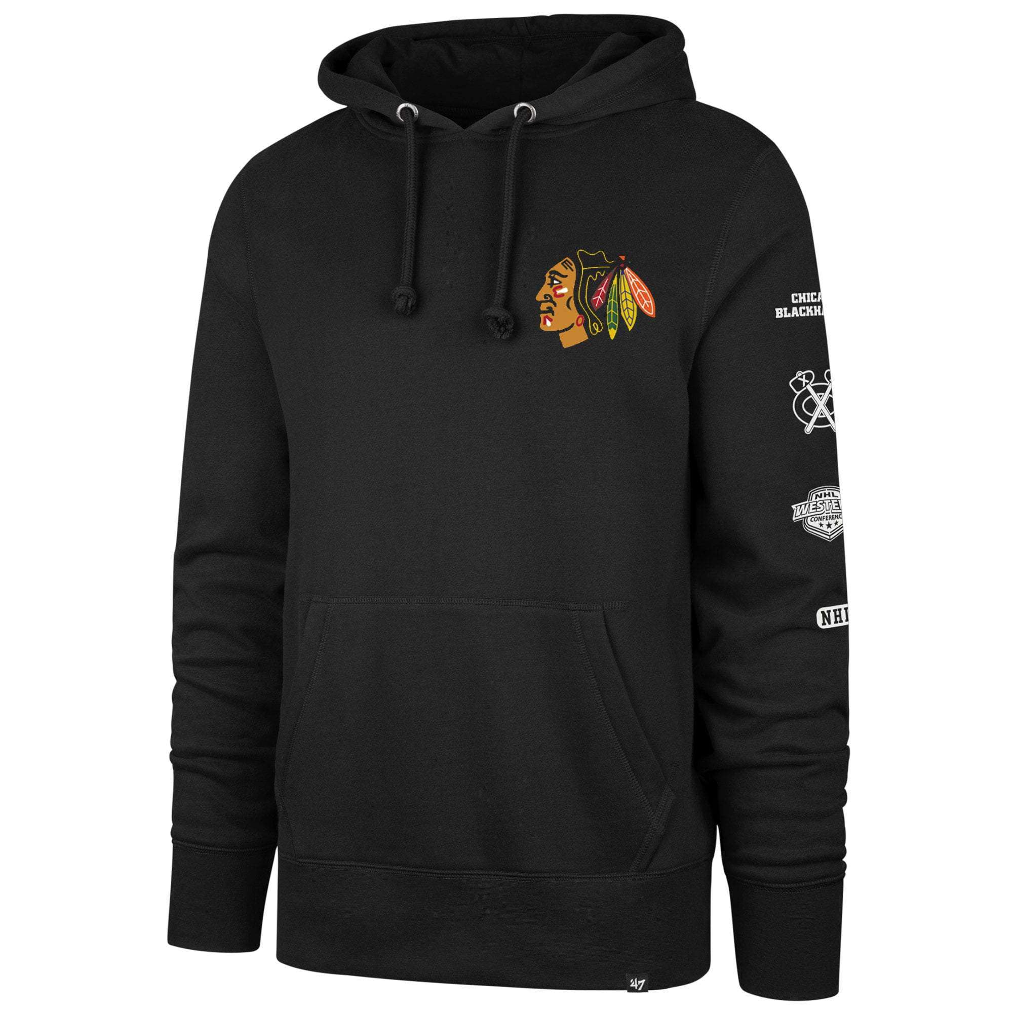 47 Brand Jumpers Chicago Blackhawks '47 NHL Rundown Headline Hoodie Jumper - Black