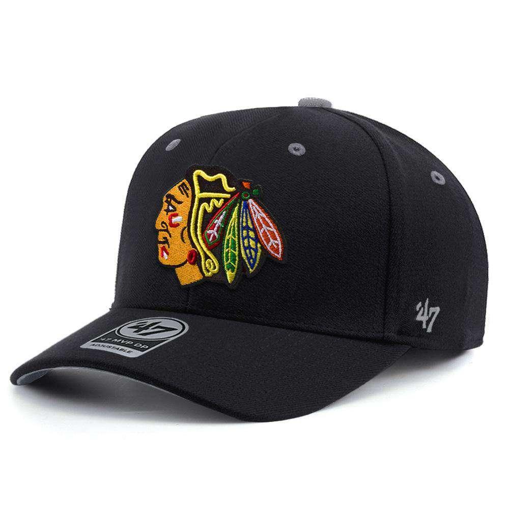 47 Brand Caps Chicago Blackhawks '47 NHL Team Audible DB Pre-Curved Snapback Hat - Black