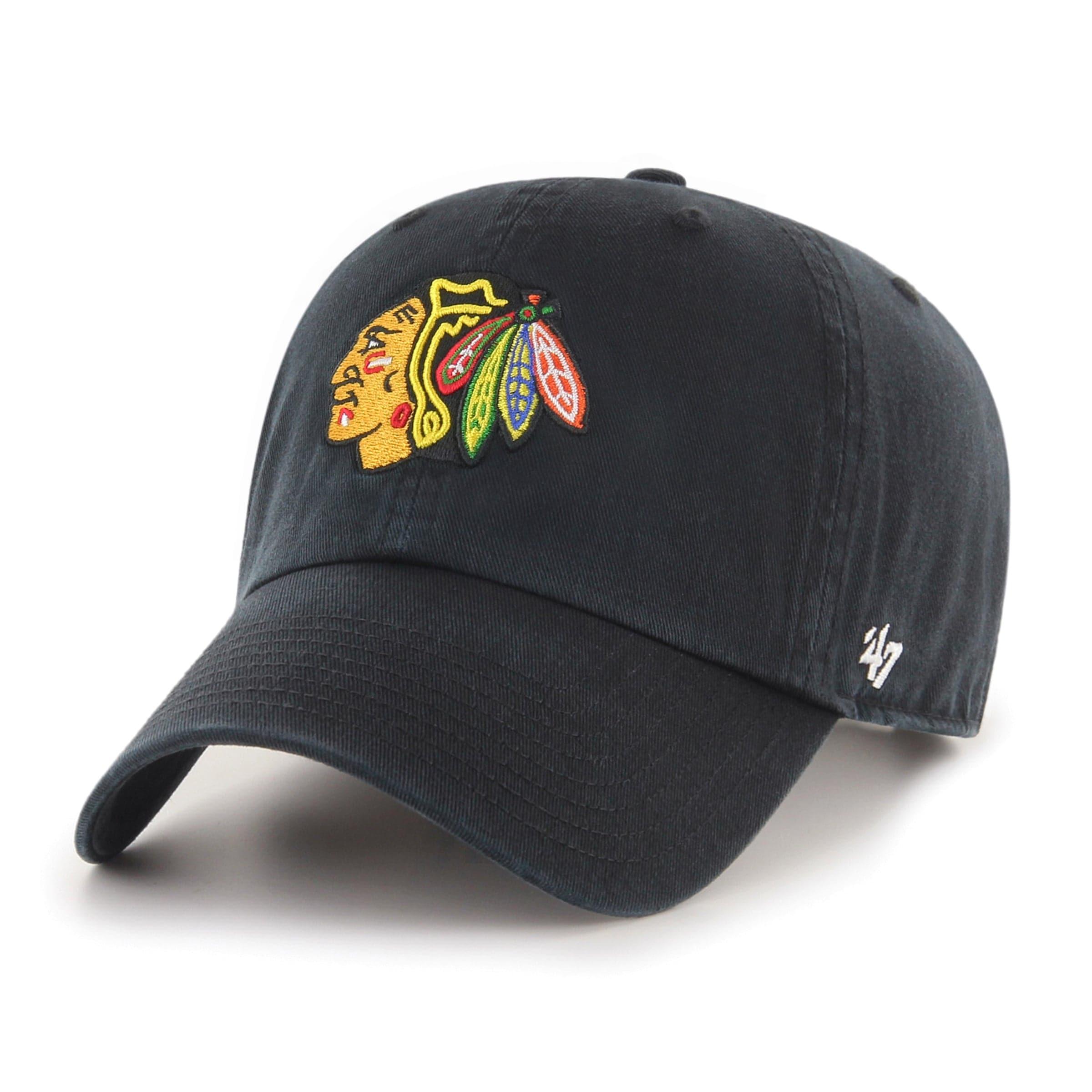 47 Brand Caps Chicago Blackhawks '47 NHL Team Clean Up Strapback Hat - Black