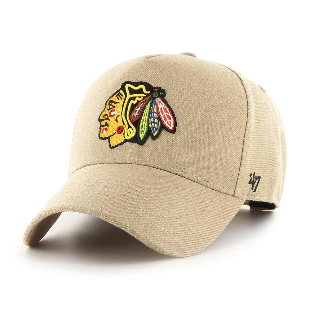 47 Brand Caps Chicago Blackhawks ‘47 NHL Team MVP DT Pinch Curve Snapback Hat - Khaki