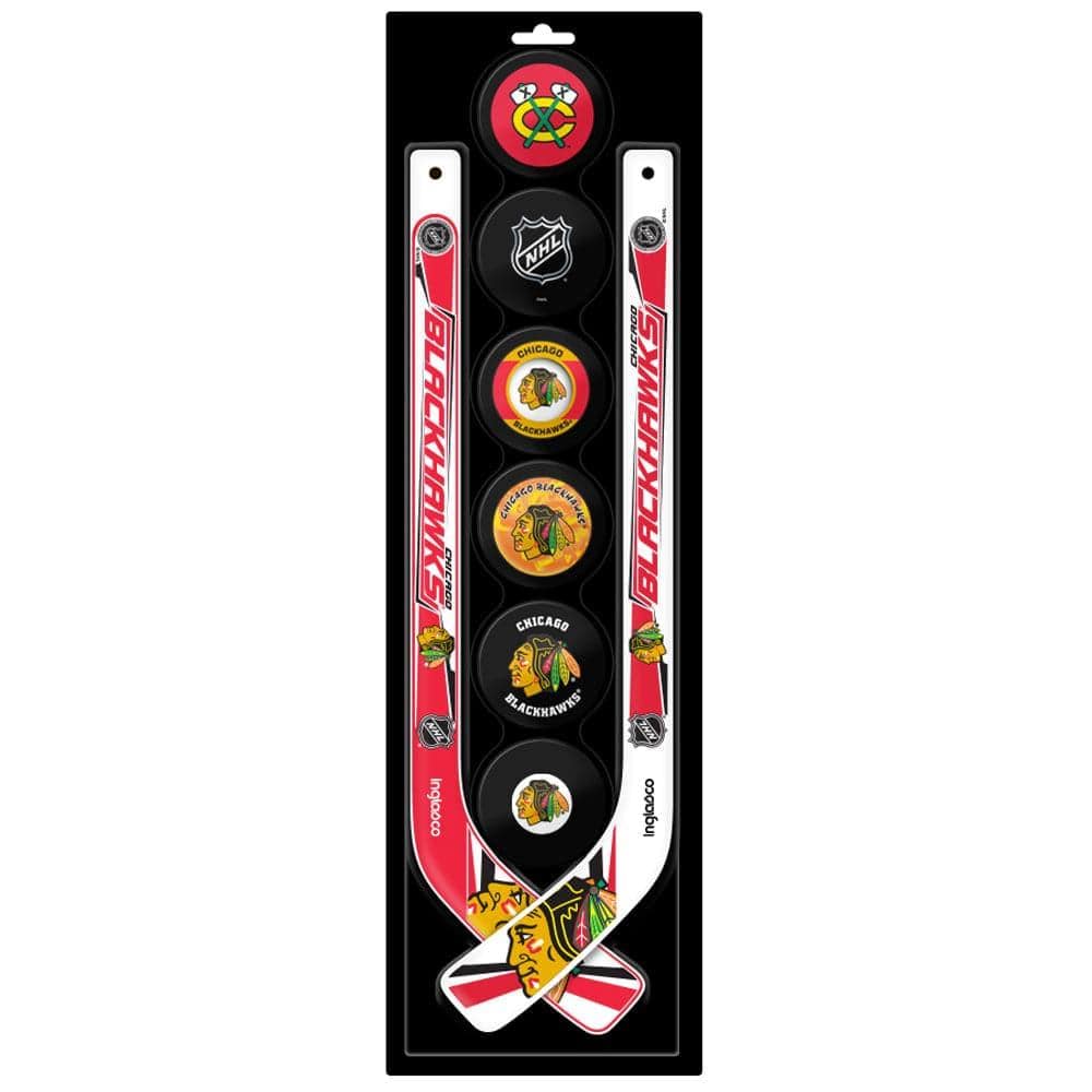 Inglasco Accessories Chicago Blackhawks Inglasco NHL FaceOff 8-Pack Mini Hockey Set