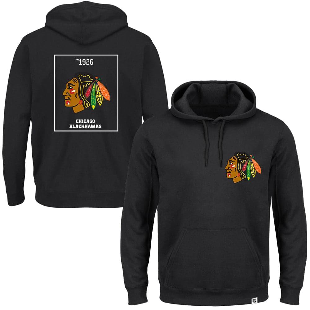 Majestic Athletic Jumpers Chicago Blackhawks Majestic NHL Marquer Hoodie Jumper - Black