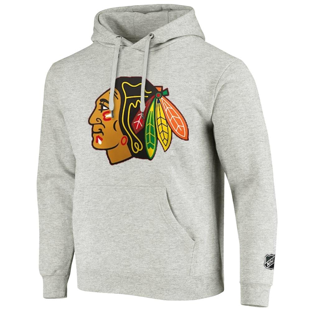 Majestic Athletic Jumpers Chicago Blackhawks Majestic NHL Prism Logo Hoodie Jumper - Cream Marle