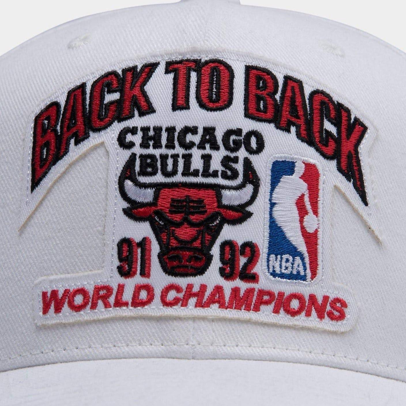 Mitchell And Ness Caps Chicago Bulls Mitchell & Ness NBA 91-92 Champs Curved Deadstock Snapback Hat - White