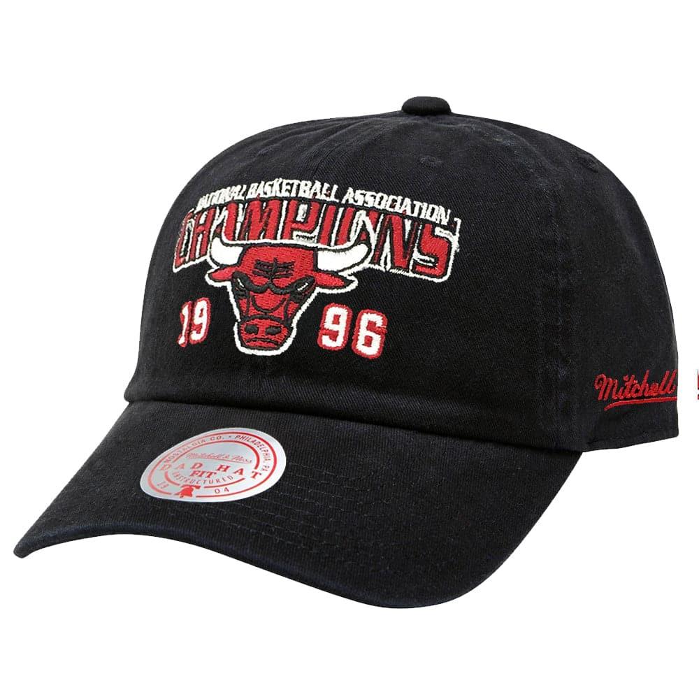 Mitchell And Ness Caps Chicago Bulls Mitchell & Ness NBA 96 Champs Strapback Dad Hat - Black