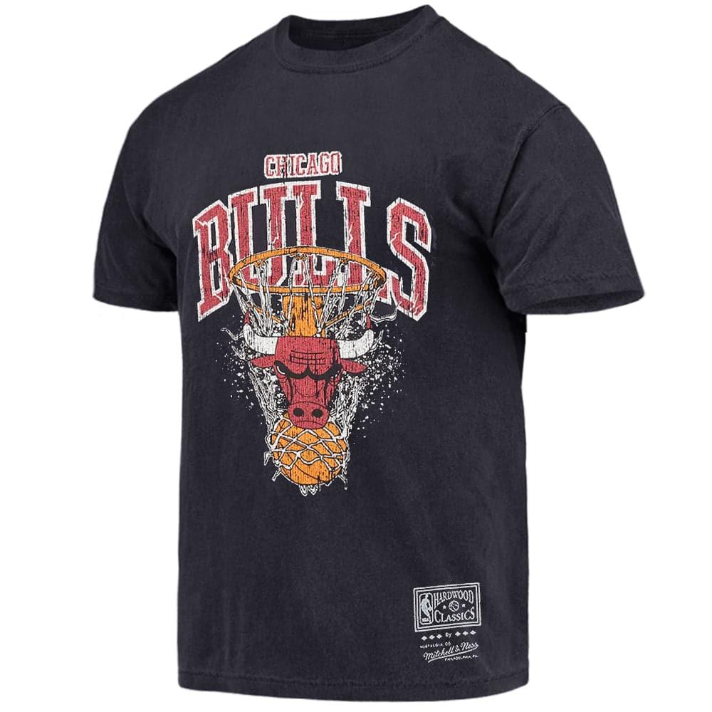 Mitchell And Ness T-Shirts Chicago Bulls Mitchell & Ness NBA Arch Shatter Vintage T-Shirt - Faded Black