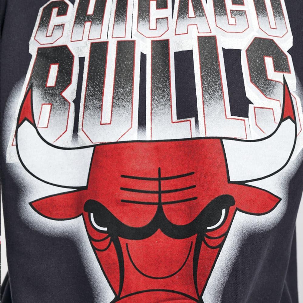 Mitchell And Ness Jumpers Chicago Bulls Mitchell & Ness NBA Block Blur Vintage Crew Jumper - Faded Black