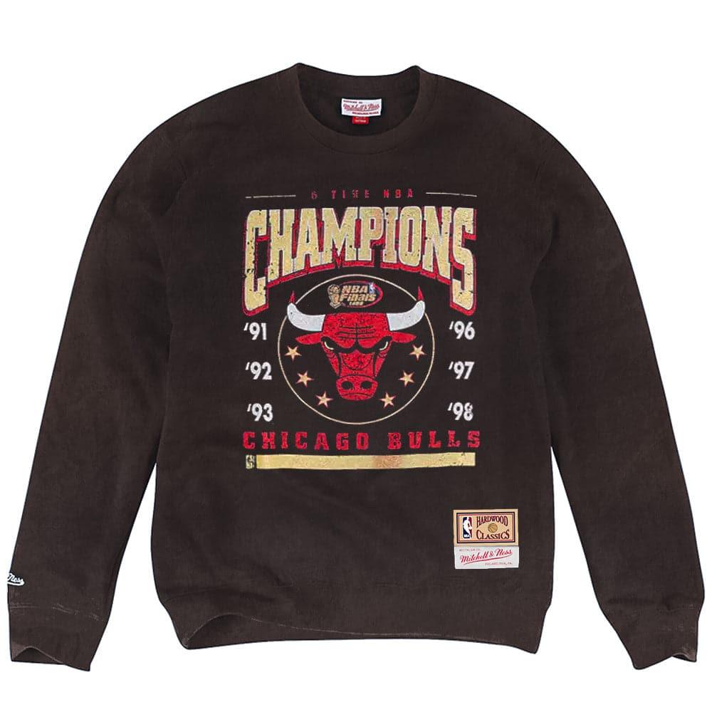 Mitchell And Ness Jumpers Chicago Bulls Mitchell & Ness NBA Champions By Year Crew Jumper - Vintage Black